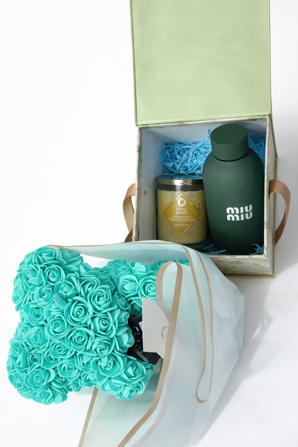 Luxury Artificial Rose Bear &amp; Self-Care Gift Set
