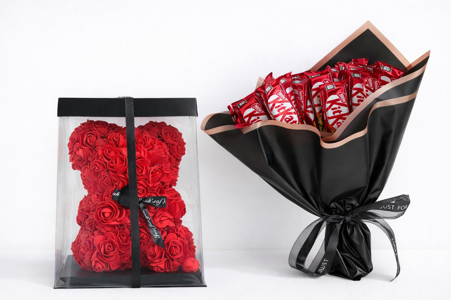 Luxury Chocolate Bouquet &amp; Artificial Rose Box Set